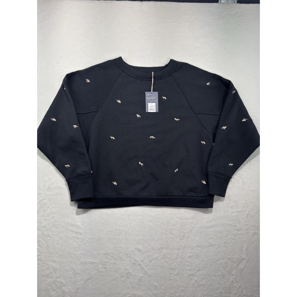 Universal Thread Sweatshirt Womens Small Gray Animal‎ Embroidered Crew Pullover